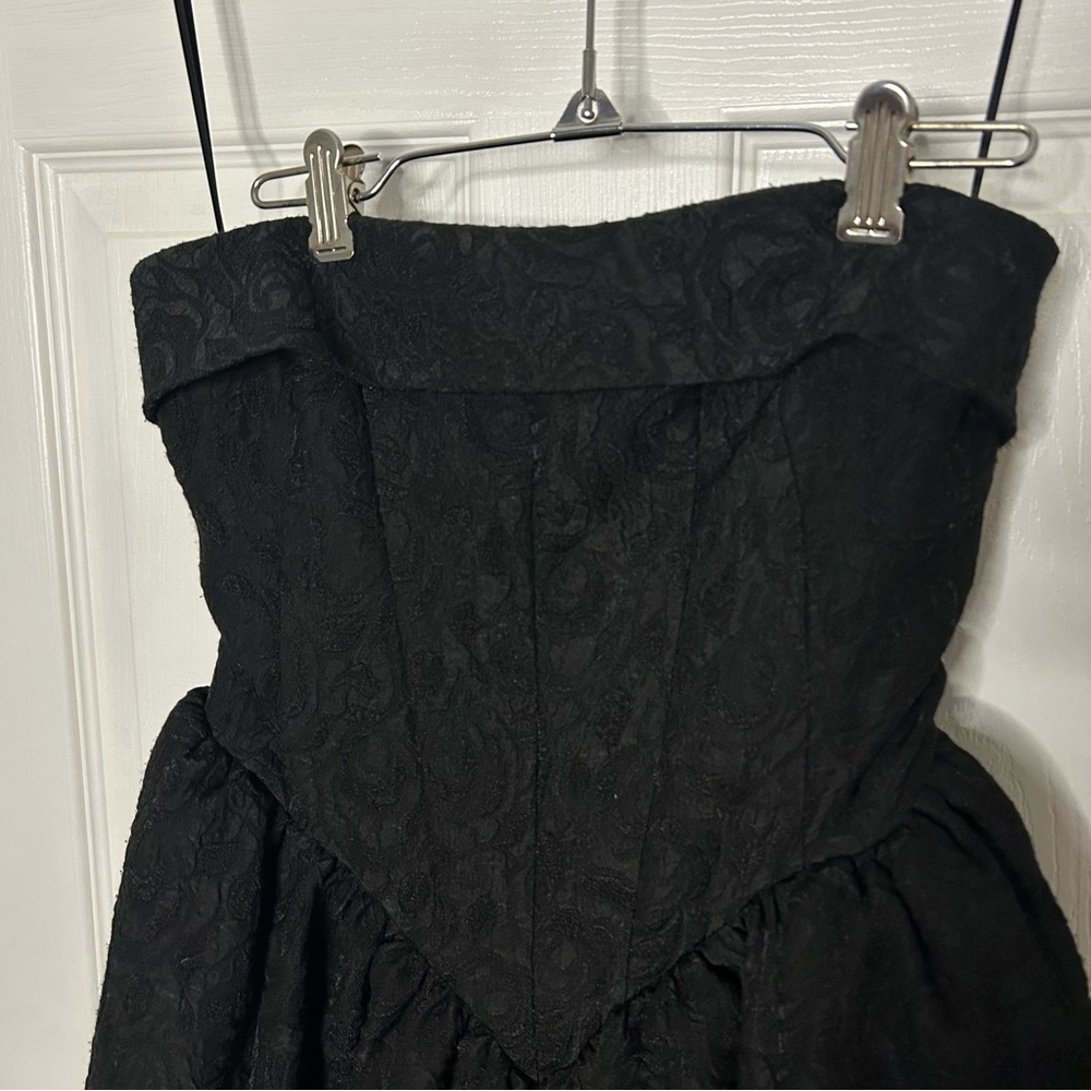 BHLDN Jacquard Strapless Basque-Waist Corset Fit & Flare Gown - Picture 6 of 16